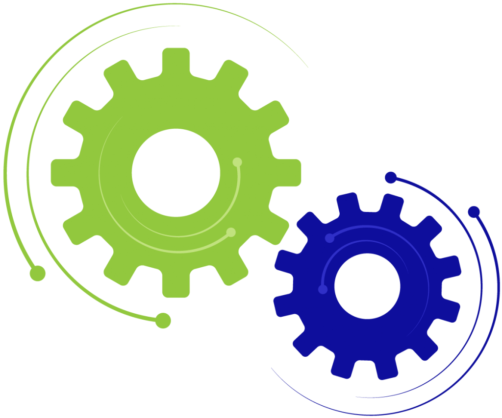 Vector illustration of two gears